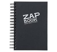 Clairefontaine Carnet spiralé 8362C Zap Book 160 feuilles Papier croquis 100% recyclé A5 80 g noir