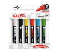 MARBEL - Set de 6 Marqueurs Universels Pointe Ronde Médium 4mm Assortiment Primaire - DA0226004K03C