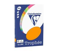 Clairefontaine Orange A4 Papier couleur 160 g/m² (50 feuilles)