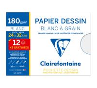 Clairefontaine Papier de dessin grainé blanc surface texturée