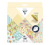 Clairefontaine - Papier Origami 60 Feuilles Motifs French Riviera 3 Formats : 10x10cm, 15x15cm, 20x20cm - 70g - 10 Motifs Colorés Assortis (2 Feuilles par Format) - Loisirs Créatifs Adultes - 95384C