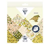 Clairefontaine - Papier Origami 60 Feuilles Motifs Printemps 3 Formats : 10x10cm, 15x15cm, 20x20cm - 70g - 10 Motifs Colorés Assortis (2 Feuilles par Format) - Loisirs Créatifs Adultes - 95378C