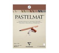 Clairefontaine 96054C Bloc Collé Pastelmat n°7 - 12 Feuilles Carte Spéciale pour Pastels Secs - 30x40 cm 360g - 4 Couleurs Assorties - Intercalaires en Papier Cristal