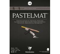 Clairefontaine 96003C Bloc Collé Pastelmat n°6 - 12 Feuilles Carte Spéciale pour Pastels Secs - 18x24 cm 360g - Anthracite - Intercalaires en Papier Cristal