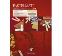 Clairefontaine 96018C Bloc Collé Pastelmat n°1 - 12 Feuilles Carte Spéciale pour Pastels Secs - 30x40 cm 360g - 4 Couleurs Assorties - Intercalaires en Papier Cristal