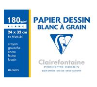 Clairefontaine Pochette Dessin À Grain 24x32 12f 180g