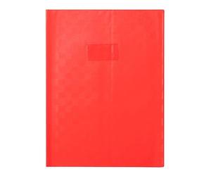 CLAIREFONTAINE Protège cahier 24 x 32 rouge avec petit rabat marque page