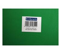 Calligraphe 72005AMZC Un Protège-Cahier Grain Cuir Vert sapin - 17x22 cm - 22/100ème avec Porte-Étiquette - PVC Opaque