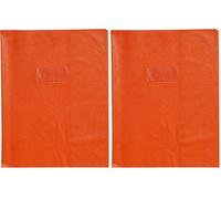 CLAIREFONTAINE Protège-cahier Grain Cuir 20/100ème 24x32 orange (Lot de 2)