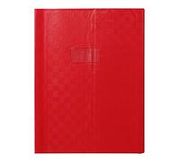 CLAIREFONTAINE Protège-cahier Madras PVC 22/100e Avec Rabat Marque page 24x32 rouge
