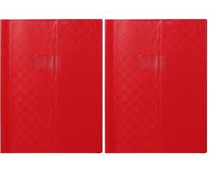 CLAIREFONTAINE Protège-cahier Madras PVC 22/100e Avec Rabat Marque page 24x32 rouge (Lot de 2)