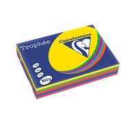 CLAIREFONTAINE Ramette 5x50 feuilles papier Trophée 160g A4 assortis intense