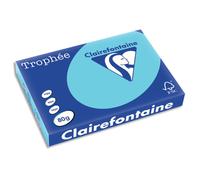CLAIREFONTAINE Ramette de 500 feuilles papier couleur TROPHEE 80 grammes format A3 Bleu alizé 1889