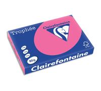 CLAIREFONTAINE Ramette de 500 feuilles papier couleur TROPHEE 80 grammes format A3 Rose Fuchsia 1898