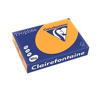 Clairefontaine trophee lot de 5 ramette de 500 feuilles papier couleur 80 g a4 clementine G