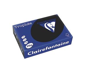 Clairefontaine - Réf. 2227C - 1000 feuilles de papier couleur au format A4 - Trophée 210 g/m² - Carton contenant 4 ramettes de 250 feuilles - Couleur noir