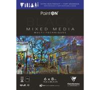 Clairefontaine - Réf. 975489C - Bloc de 20 feuilles détachables Paint'ON Mixed Media noir collé - 15,2 x 20,3 cm (6 x 8 pouces) - Papier épais 25