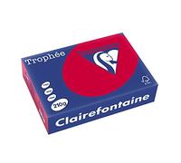 250 feuilles A4 - 210g - Couleur vives - Rouge Groseille - Trophée Clairefontaire 2211C G