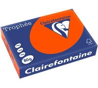 Clairefontaine Trophée - 107 micromètres - orange intense - A4 (210 x 297 mm) - 80 g/m² - 500 feuille(s) zéro plastique - papier teinté G