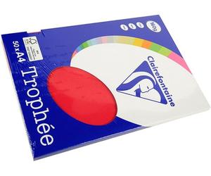 Clairefontaine Rouge cerise Papier couleur A4 160 g/m² (50 feuilles)
