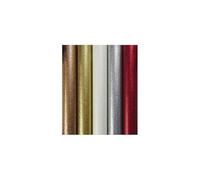 CLAIREFONTAINE Rouleau de papier cadeau métallisé uni pailleté 70g. 1,5 m x 0,7 mm. 5 coloris assortis