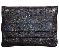 Clairefontaine - Sac à main Pochette en Véritable Cuir d'Agneau Irisé