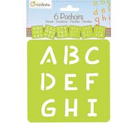 Clairefontaine Set de 6 pochoirs enfants, Alphabet