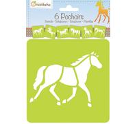 Clairefontaine Set de 6 Pochoirs enfants, Chevaux