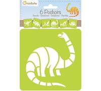 Clairefontaine Set de 6 pochoirs enfants, Dinosaures
