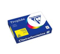 Clairefontaine Trophée - 107 micromètres - jaune intense - A4 (210 x 297 mm) - 80 g/m² - 500 feuille(s) zéro plastique - papier teinté