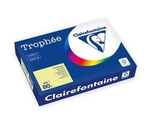 Clairefontaine Trophée - 107 micromètres - jonquille - A4 (210 x 297 mm) - 80 g/m² - 500 feuille(s) zéro plastique - papier teinté G