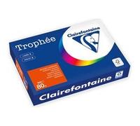 Clairefontaine Trophée - 107 micromètres - orange intense - A4 (210 x 297 mm) - 80 g/m² - 500 feuille(s) zéro plastique - papier teinté G