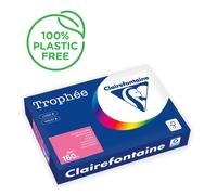 Clairefontaine Trophée - 209 microns - rose intense - A4 (210 x 297 mm) - 160 g/m² - 250 feuille(s) zéro plastique - papier teinté G