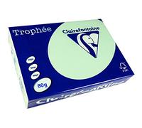 Clairefontaine Trophee Lot de 5 paquets Ramette de 500 feuilles papier couleur 80 g A4 Vert -