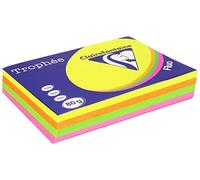 Clairefontaine Trophee Ramette de 500 feuilles papier couleur 80 g A4 Fluo Rose Jaune Vert Orange