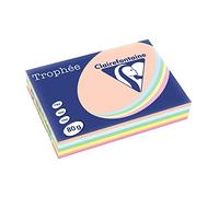 Clairefontaine Trophee Ramette de 500 feuilles papier couleur 80 g A4 Pastel Rose Canari Vert Bleu Saumon