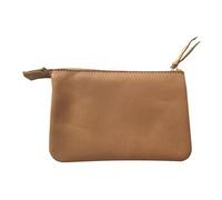 Clairefontaine Trousse Petite Cuir d'agneau véritable 2 compartiments 13x9 cm Beige