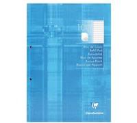 Clairefontaine Bloc de cours 5815C A4 200p petits carreaux 5x5 marge 90 g perforé 2 trous bleu-ciel