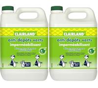 CLAIRLAND Bidon Anti-Dépôts Verts et Imperméabilisant des Toitures, Terrasses, Dallages, Murs, Solution prête à l'emploi pour pulvérisateur, 5 L, CLAIRIMPER5000, Vert (Lot de 2)