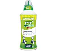 CLAIRLAND Engrais Prop'Gazon 3 en 1, A diluer, Pour 100 m², 1 L, CLAIRGAZ1000