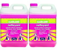 CLAIRLAND Pulvérisateur Nettoyant spécial surfaces extérieures Terrasses, Façades, Murs, Concentré, Dose d’emploi : 5L/100m², 5 L, CLAIRDETER5000, Vert (Lot de 2)