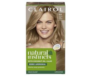 Clairol Natural Instincts Teinture capillaire semi-permanente sans ammoniaque, 8A Blond moyen froid (l'emballage peut varier)