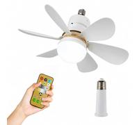 CLAIRVENT- 1 pièce ventilateur plafond silencieux avec lumière, télécommande incluse, 3 modes de gradation, 3 vitesses d'air, douille E26/E27 adapté pour bureau chambre cuisine salon salle à manger