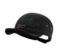 Clakllie Casquette de baseball souple, à visière courte, 5 panneaux, réglable, en coton, pour homme et femme, casquette ajustée, style vintage, DY09-Black, taille unique