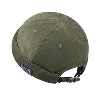 Clakllie Casquette de docker en velours côtelé sans bord pour homme - Casquette de travail vintage - Casquette de port légère, HBH01-Vert, Taille unique