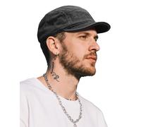 Clakllie Casquette en coton à 5 panneaux avec visière courte - Casquette de camionneur douce pour homme - Style hip hop, CDGE-BSAD2514 - Noir, taille unique