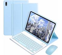 CLALOC Clavier pour Samsung Galaxy Tab S9+ S9PLUS 2023 12.4" avec Souris,Smart Soft Case with Bluetooth Detachable Wireless Keyboard Tablet Cover with Pencil Holder,Bleu