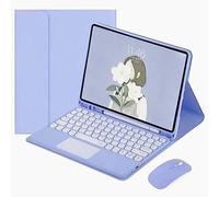 CLALOC Étui Clavier avec Pavé Tactile pour Samsung Galaxy Tab S9 S9+ S9 Ultra 11'' 12.4'' 14.6'' avec Support pour Crayon, Clavier Magnétique Détachable avec Souris Bluetooth,Violet,s9+ 12.4inch