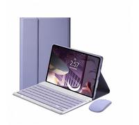 CLALOC Etui Clavier pour Honor Pad 9 12.1Inch Tablet with Mouse,(Deutsches Layout QWERTY) Detachable Wireless Bluetooth Keyboard, Ultra-Thin Soft TPU Back Cover,Violet