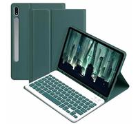 CLALOC Etui Clavier pour Samsung Galaxy Tab A7/A8 S8U S9U Tablet Protective Case Bluetooth Wireless Detachable Keyboard for Galaxy Tab S9+ S8+ S7+ Tablet Cover,Dark Green,S8Plus 12.4